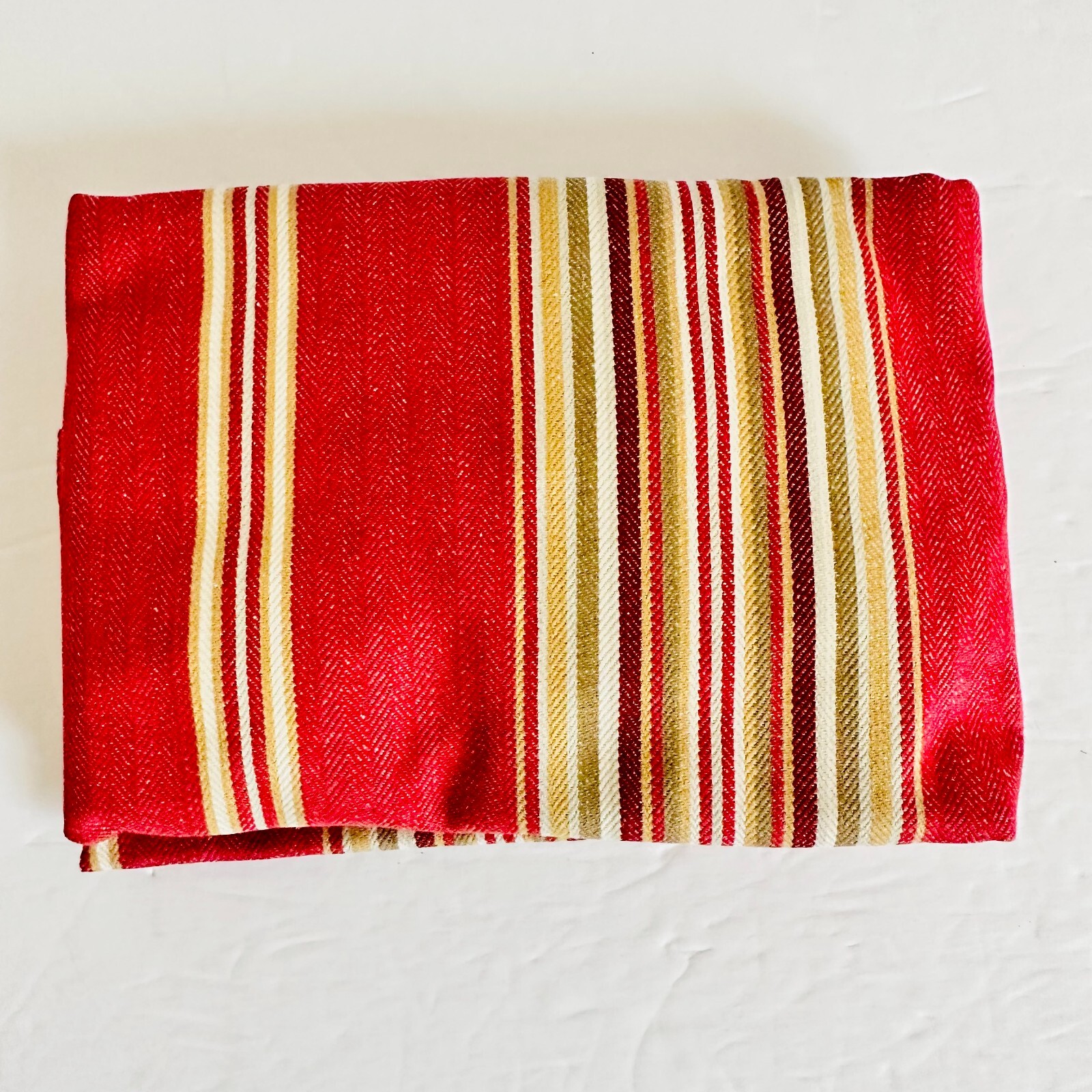 POTTERY BARN HUDSON STRIPE CAFE VALANCE TIE TOP 44 X 13 eBay