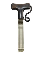 Vintage Glass Handle Pan Holder With Metal Top & Hook Mechanism