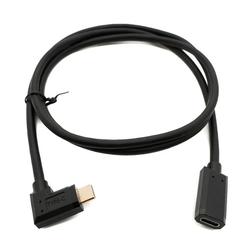 USB 3.1 Gen 2 Cable 100 Cm Type C Plug To Socket Angle Adapter In Black