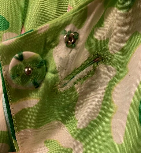 Vtg 1960’s Hip JACKET Coat Small TEFFT'S MIAMI Floral Green Pink Boho Mod GoGo - Picture 7 of 10