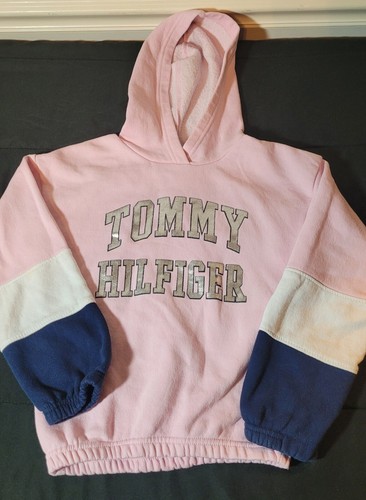 Tommy Hilfiger Pink Hoodie Girls Size 8 - 10 Medium Preowned - Picture 2 of 8