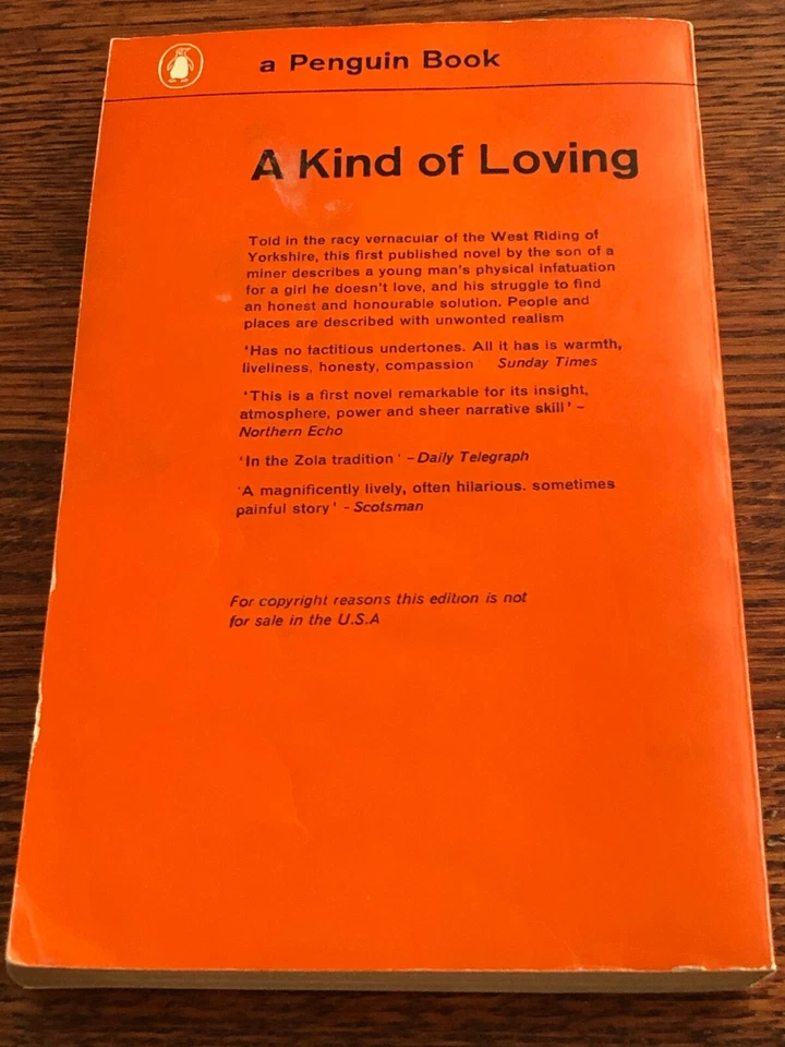 Collector's Vintage Penguin book 3/6 A Kind of Loving by Stan Barstow, c. 1962 - Image 2 of 4