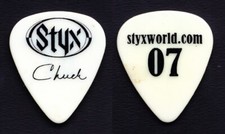 Styx Chuck Panozzo Signature White Guitar Pick - 2007 Tour