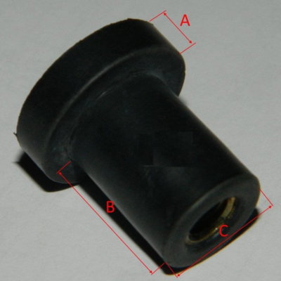 10 Stück  EPDM  Gummimutter  M8x15,1mm   Neopren Blindnietmutter