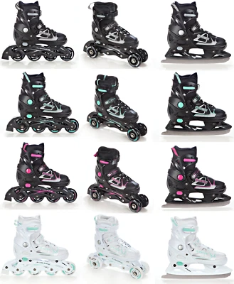 4in1 Inlineskates/Triskates/Rollschuhe/Schlittschuhe Raven Spirit verstellbar