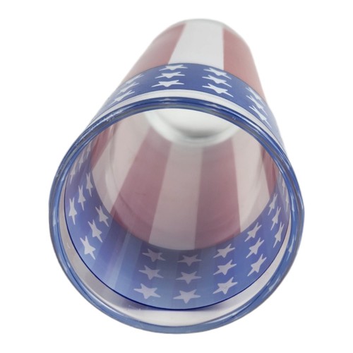 LIBBY MCM Stars & Stripes 6.75" American Flag Slim Highball Glass Tumbler - Picture 3 of 3