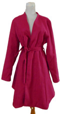 Justfabulous Womens Pink Soft Spring Coat Wrap/trench Coat Magenta Pink Jacket~l