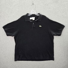 Lacoste Men Polo Shirt 8 3XL Black Logo Cotton Short Sleeve Collar Pullover
