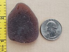 GENUINE BEACH SEA GLASS SURF TUMBLED CHOCO BROWN BOTTOM FROSTED PENDANT L1