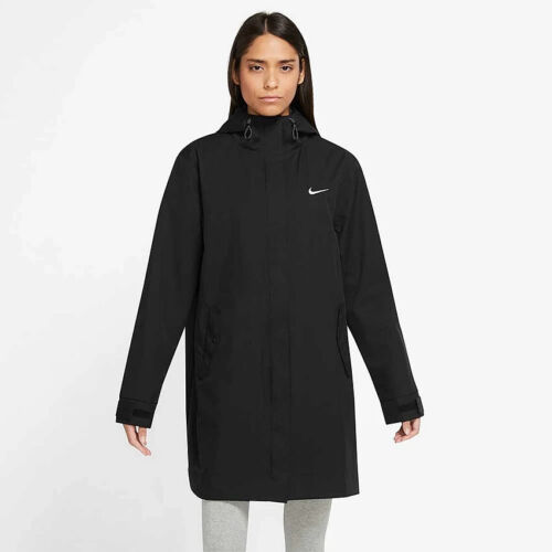 Nike Women's Rain Jacket Coat Essential Storm-FIT DM6245-010 Hood New L - Picture 1 of 5