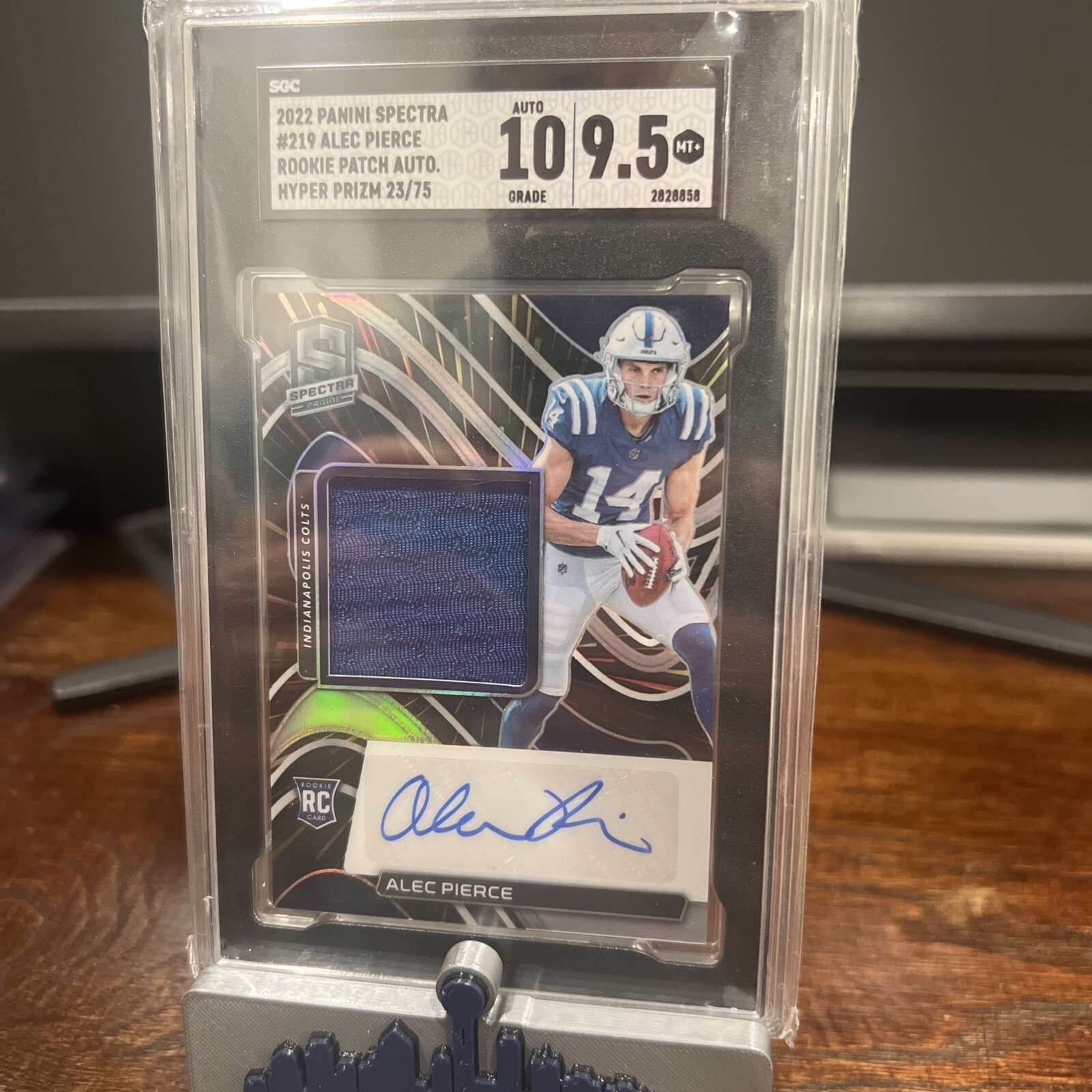 2022 Panini Spectra #219 Alec Pierce Rookie Patch Auto Hyper Prizm 23/75