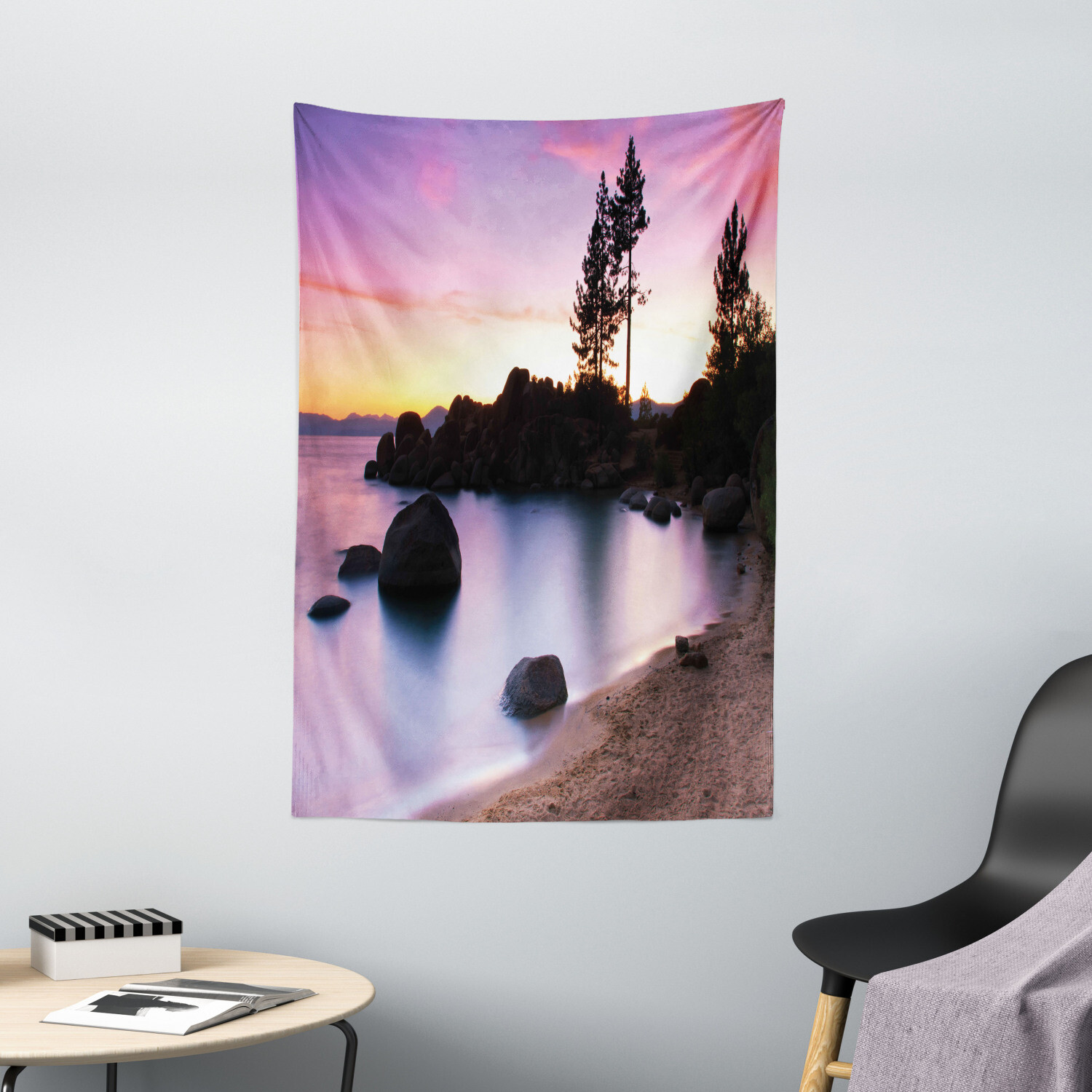 Nature Tapestry Landscape Lake Tahoe Print Wall Hanging Decor