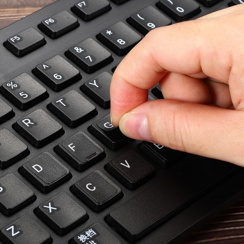 Arabic Keyboard Stickers, 2Pcs Computer Cover, Black Background White Lettering - Photo 5/5