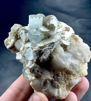 764Cts Top  Quality Aquamarine Crystal  With Micca   From Skardu Pakistan