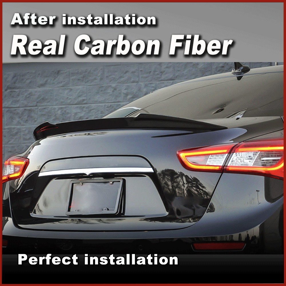 Fit For Maserati Ghibli Sedan 2014-2024 Real Carbon Fiber Rear Trunk Lip Spoiler