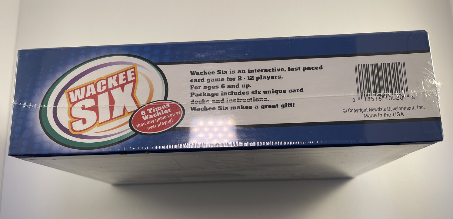 WACKEE SIX Card Game, VERY Rare BRAND NEW FACTORY SEALED! Made in USA  18576100208 | eBay
