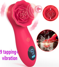 Rose Sucking Vibrator Oral Clit Licking Tongue G-Spot Dildo Sex Toys For Women
