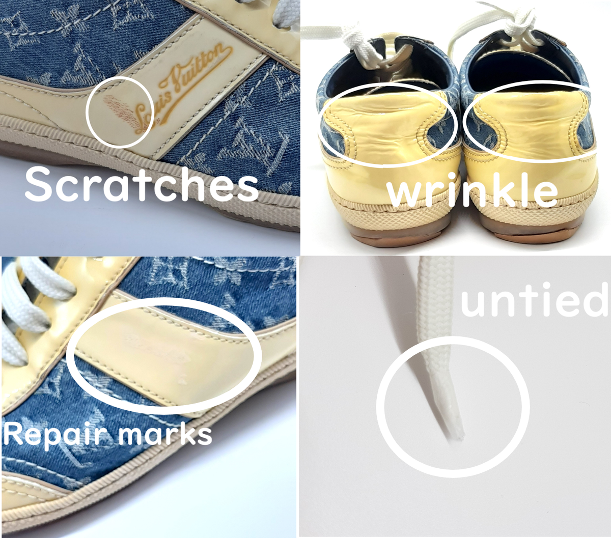 Louis Vuitton sneakers women's size 36 monogram pattern