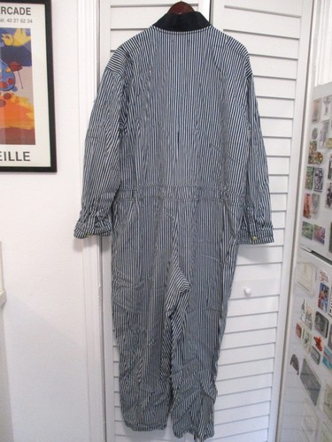 Houston White Target blues tripe denim relaxed fit coveralls jumpsuit Large - Picture 9 of 9
