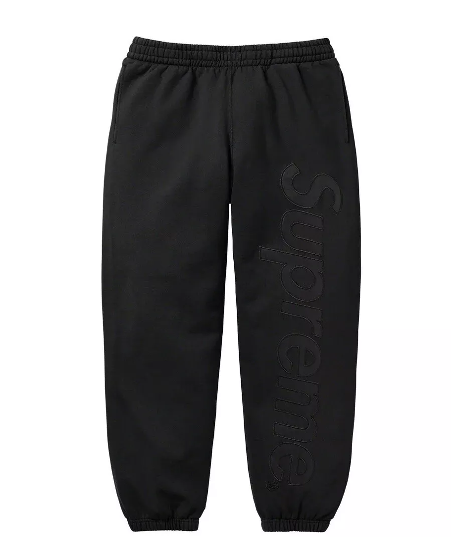 Supreme Satin Appliqué Sweatpant Black XL