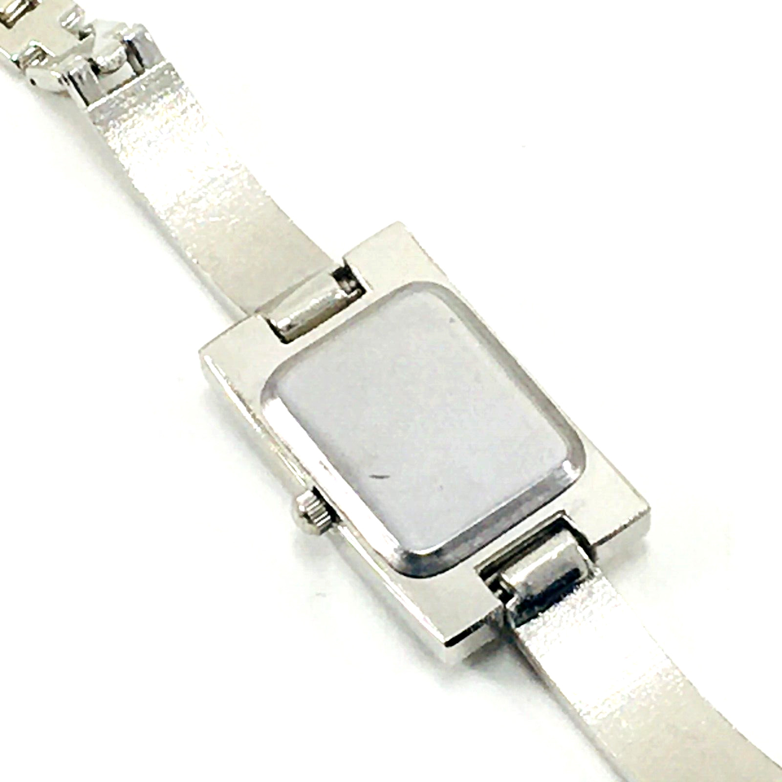 Watch Quartz Silver Tone Rectangular Faced with W… - image 4