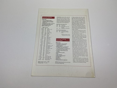 Alma Lynne Snowman Stocking Counted Cross Stitch Pattern - Picture 3 of 3
