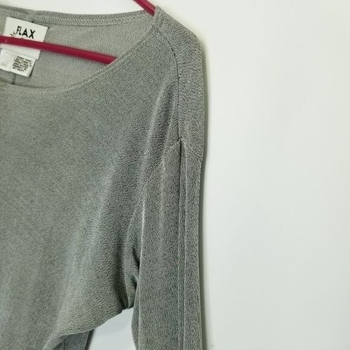 Flax by Jeanne Engelhart Dress Womens Small Gray Heathered Travel Knit Slinky - Picture 9 of 9