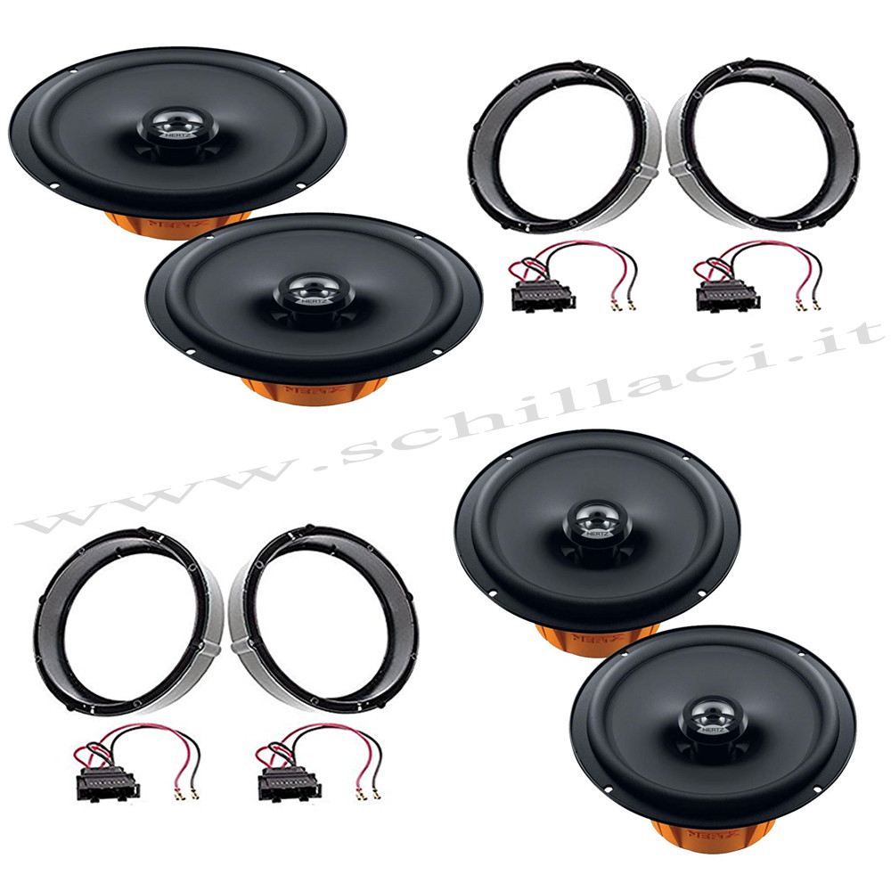 Kit 4 altoparlanti HERTZ per VW Scirocco (09-2008/*) con adattatori e supporti a