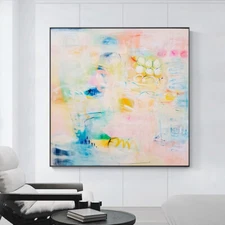 Hand painted Oil Painting Abstract Yellow Canvas Oil Ppainting Modern Home Decor