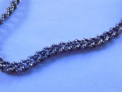925 Sterling Silver Textured Chain Bracelet Unique 7.5