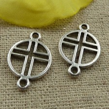 Free Ship 200 pcs tibetan silver cross connectors 21x14mm L-4226