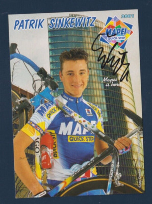 CYCLING Cycling Card PATRIK SINKEWITZ Team MAPEI Quick Step 2001 Signed
