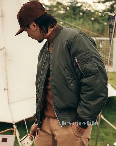 Red Tornado Winter Heavyweight MA1 Wool Jacket Men Pilotenjacke MA-1 Coat Short - Bild 4 von 29