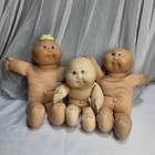 Lot of 3 Vintage Cabbage Patch Kids Babies - All Need TLC  - Cut tags No Clothes