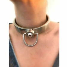 Heavy Stainless Steel Press Lock Neck Collar Handcuffs Ankle Cuffs Torture
