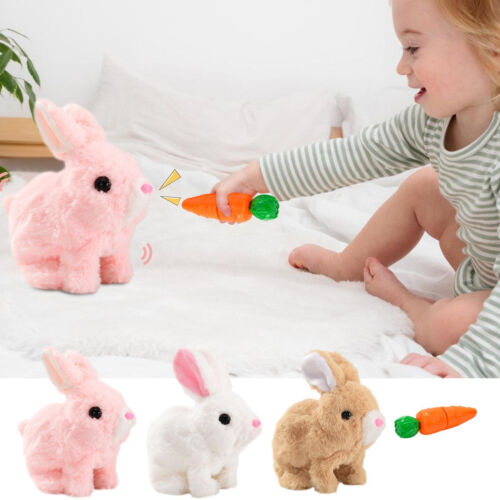 Electric Plush Rabbit Hopping Jumping Interactive Bunny Robot Toy Easter Gift