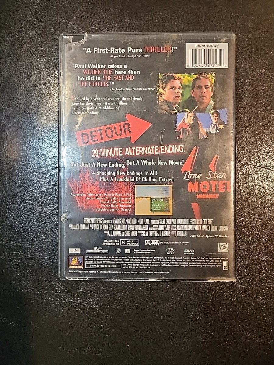 Joy Ride (DVD, 2002, Special Edition) Paul Walker Used 24543036258