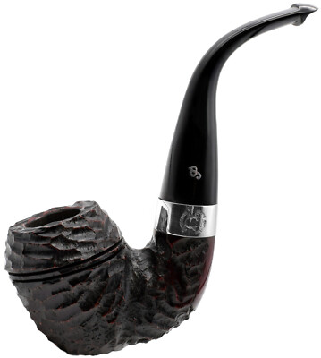 Peterson Sherlock Holmes 'Watson' Rustic 9mm Filter Sterling Silver Mounted Pipe