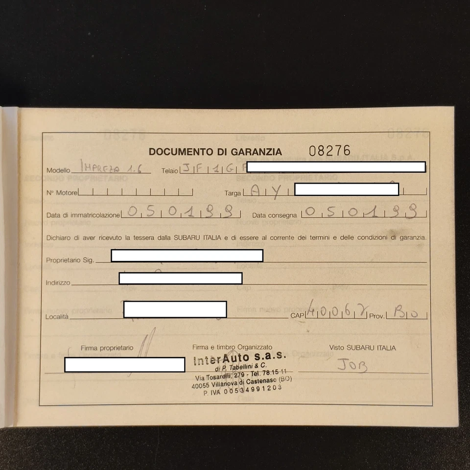 LIBRETTO TAGLIANDI SUBARU IMPREZA 1.6 1999 GARANZIA SERVIZIO ORIGINALE  🔺🔺🔺🔺 - Immagine 3 di 4