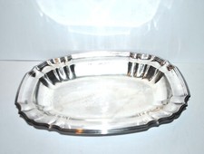 WMF Plat ovale plateau vintage en métal argenté - modèle filets chantourné 34cm