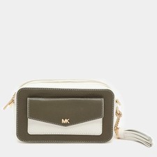 Borsa a tracolla Michael Kors Maeve in pelle bianca oliva