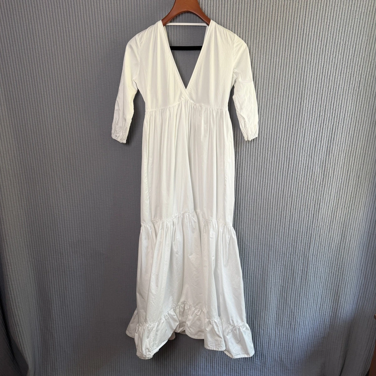 blue white maxi dress Millà Women's Wonderful White A-line Maxi Dress - blue