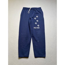 Jerzees Super Sweats Pants Mens L Blue Wolf Pack Vintage 90s Made in USA Joggers