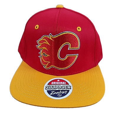 Calgary Flames Hat NHL Zephyr Snapback  Cap Y2k Red Yellow