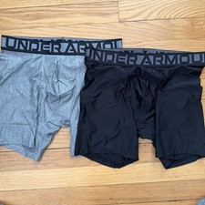 Under Armour Men's Breathable Boxer Briefs 2 Pack Gray Black Solid