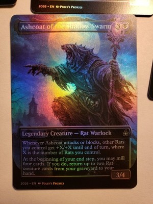 Ashcoat of the Shadow Swarm FOIL PROXY Card (FOIL ERROR) Custom Fantasy Art