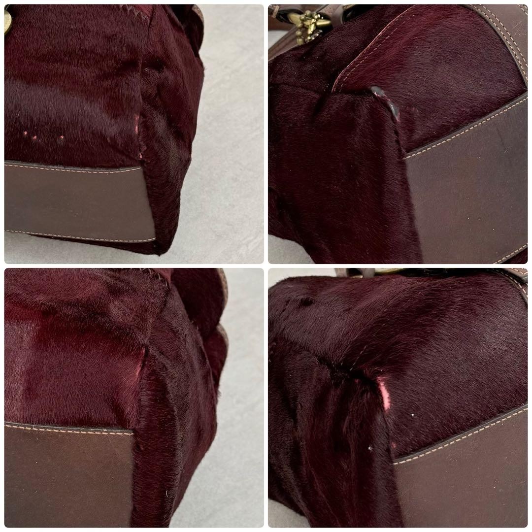 COACH Chelsea Satchel Hand Bag Turn Lock Pony Haircalf Leather Good Condition thumbnail 7