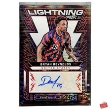 Panini 2022/23 Obsidian Lightning Strike USMNT Bryan Reynolds Auto /25. #LS-BRY