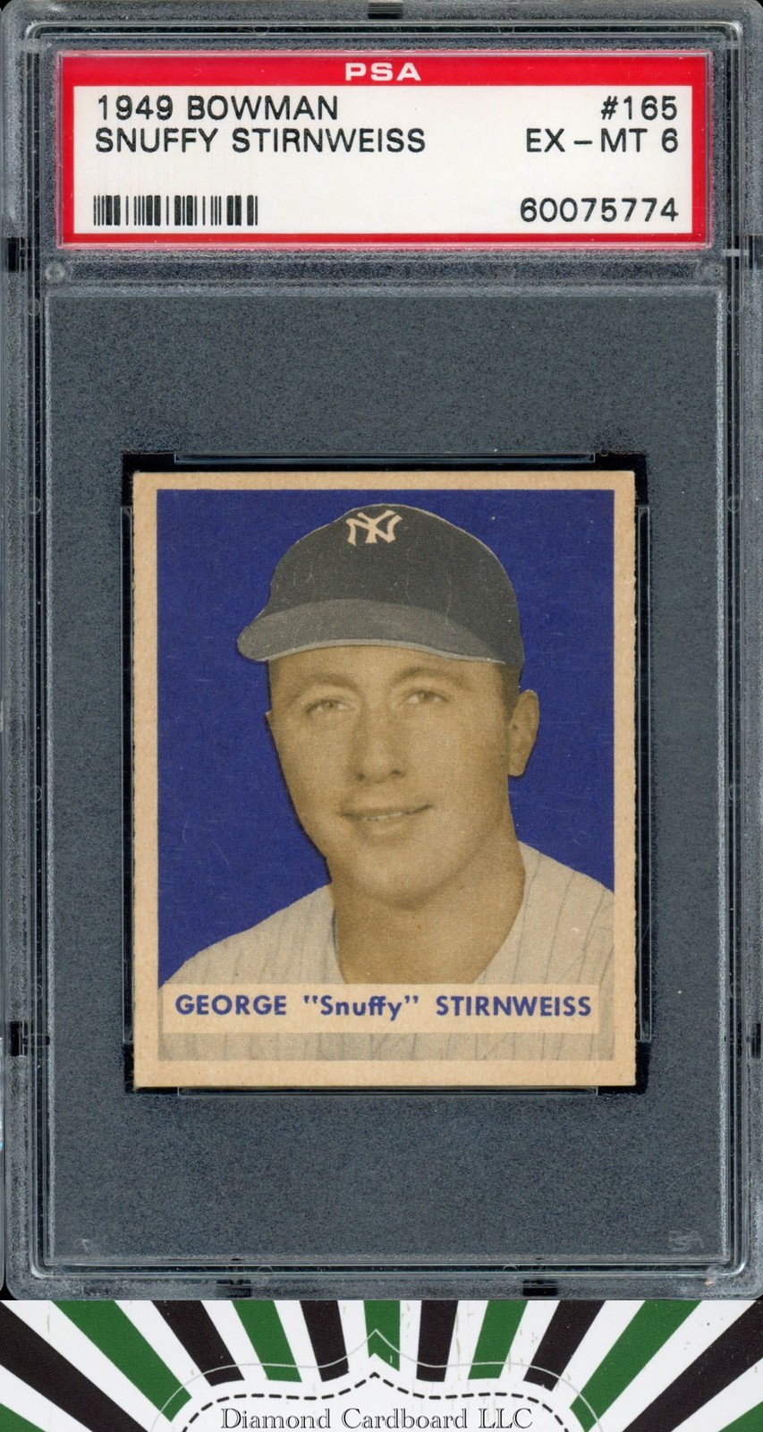 1949 Bowman #165 George "Snuffy" Stirnweiss PSA 6