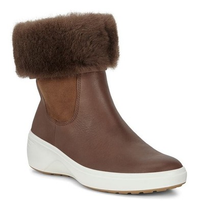 ECCO Women's Ankle Boots Soft 7 Wedge Tred Changeable Chelsea, Brown, EU 39, UK6